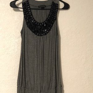 Forever 21 grey & black beaded top